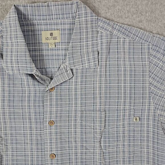 Solitude Plaid Shirt Button Down Large Short sleeve Outdoor - Picture 1 of 9